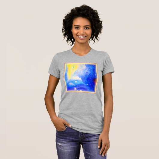 Nebula Stars Blue, Yellow and Milky White. Bestel T-shirt (Voorkant volledig)