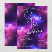 Nebula Verjaardag Uitnodiging (Voorkant / Achterkant)