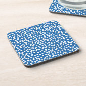 Nebulas Blue met White Snow Stippen Bier Onderzetter (Linkerzijde)
