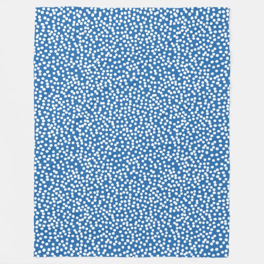 Nebulas Blue met White Snow Stippen Fleece Blanket Deken (Voorkant)