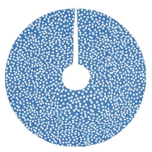 Nebulas Blue met White Snow Stippen Kerstboom Rok (Voorkant)