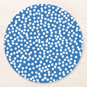 Nebulas Blue met White Snow Stippen Paper Onderzet Ronde Kartonnen Onderzetter