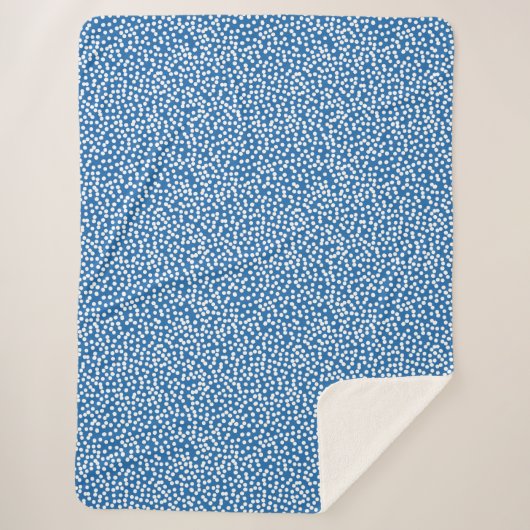 Nebulas Blue met White Snow Stippen Sherpa Deken (Voorkant)