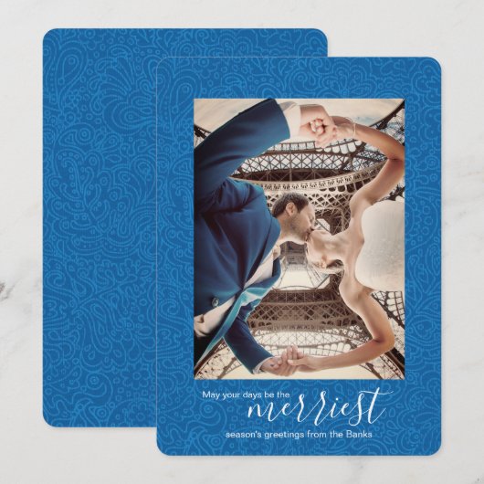 Nebulas Blue Paisley, kerstkaart (Voorkant / Achterkant)