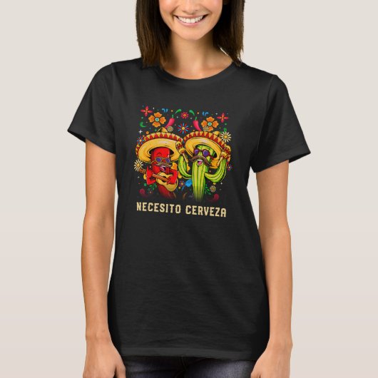 Necesito Cerveza Craft Beer Humor Brewer Cinco De T-shirt (Voorkant)