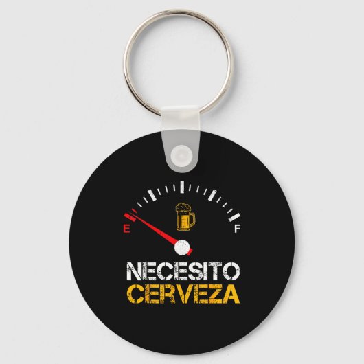 Necesito Cerveza Funny Quote Saying Spanish Beer L Sleutelhanger (Voorkant)