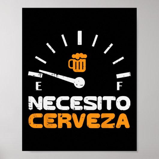 Necesito Cerveza Grappig Mexicaans Spaans Cinco De Poster (Voorkant)