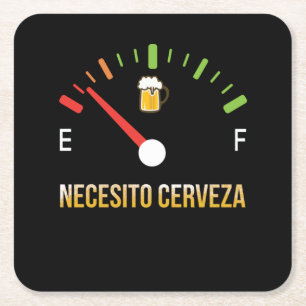Necesito Cerveza Ik heb bier nodig in het Spaans Kartonnen Onderzetters