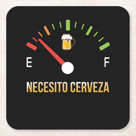 Necesito Cerveza Ik heb bier nodig in het Spaans Kartonnen Onderzetters (Voorkant)