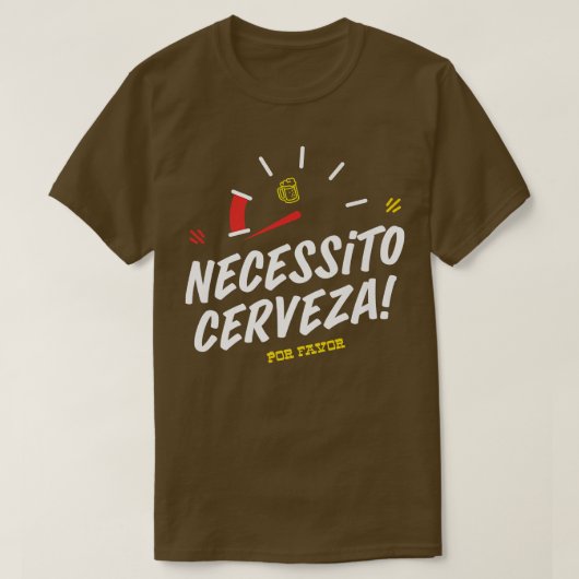 Necesito Cerveza por preferent Noodbier cinco de m T-shirt (Design voorkant)