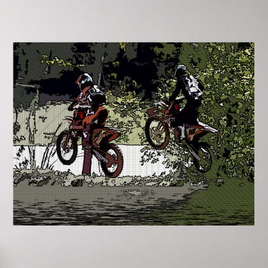 Neck and Neck - Motocross Racers Poster (Voorkant)