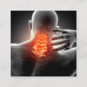 Neck Pain Photo Graphic Square Chiropractic Vierkante Visitekaartje (Voorkant)