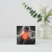 Neck Pain Photo Graphic Square Chiropractic Vierkante Visitekaartje (Staand voorkant)