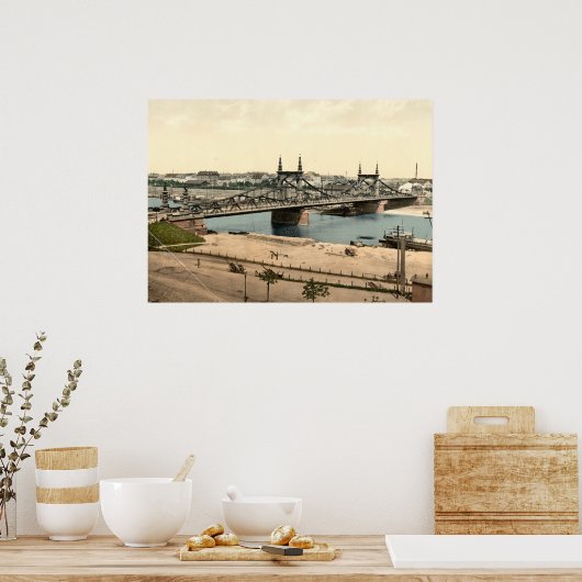 Neckar Bridge, Mannheim, Duitsland Poster (Keuken)