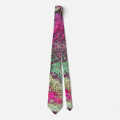 NECKTIE/ABSTRACT/PLUM, PINK, GROEN EN GEEL STROPDAS (Voorkant)