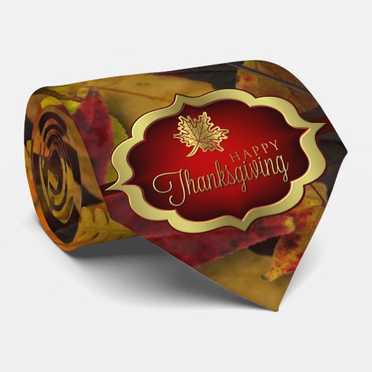 Necktie - Autumnal Happy Thanksgiving Stropdas (Opgerold)