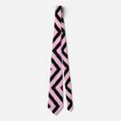 Necktie Buddy Black Pink Zig Zag Pattern Stropdas (Voorkant)