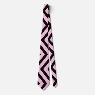 Necktie Buddy Black Pink Zig Zag Pattern Stropdas