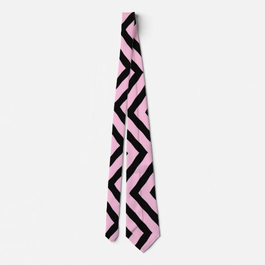 Necktie Buddy Black Pink Zig Zag Pattern Stropdas (Achterkant)