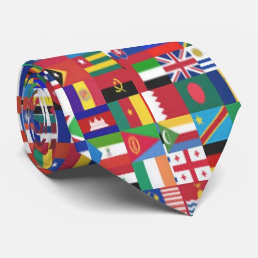 Necktie Buddy World Flags Stropdas (Opgerold)