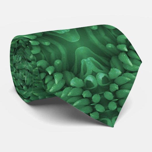 Necktie - Chrysanthemum Green Kaleidoscopic Stropdas (Opgerold)