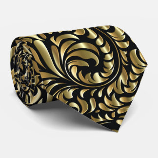 Necktie - Drama in Black en Gold Stropdas