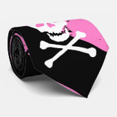 Necktie EMO gekraakte schedel en botten Stropdas (Opgerold)