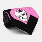 Necktie EMO heeft de schedelliefde gebroken Stropdas (Opgerold)