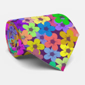 NECKTIE - Flowers in Rainbow Colors Stropdas (Opgerold)