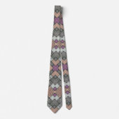 NECKTIE - Grijs-bruin-wit Mandala Design Stropdas (Voorkant)