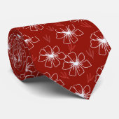 Necktie in een Red Floral Design Stropdas (Opgerold)