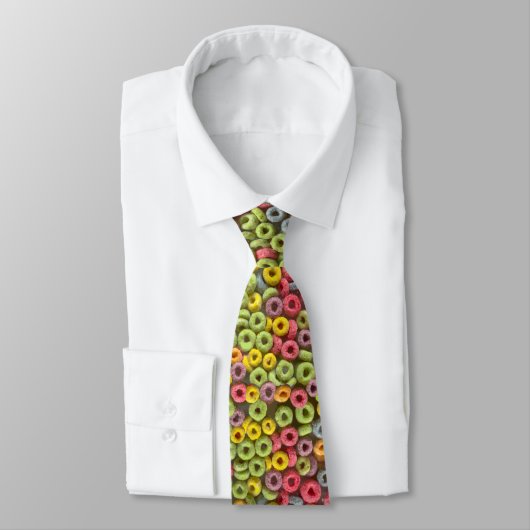Necktie met fruit loop ontbijtgranen ontwerp stropdas (Gebonden)