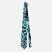 Necktie met Green en Paarse Crackel Pattern Stropdas (Voorkant)