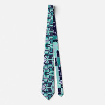 Necktie met Green en Paarse Crackel Pattern