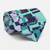 Necktie met Green en Paarse Crackel Pattern Stropdas (Opgerold)
