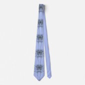 Necktie met lijnen design in blauw stropdas (Voorkant)