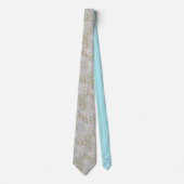 Necktie met modern Brocade Gold White-ontwerp Stropdas (Voorkant)