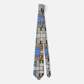 Necktie met Mondriaan-geïnspireerd ontwerp: een st Stropdas (Voorkant)