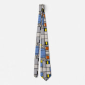 Necktie met Mondriaan-geïnspireerd ontwerp: een st Stropdas (Achterkant)