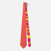 Necktie met Oranje warm roze en geel design Stropdas (Voorkant)