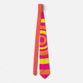 Necktie met Oranje warm roze en geel design Stropdas (Achterkant)