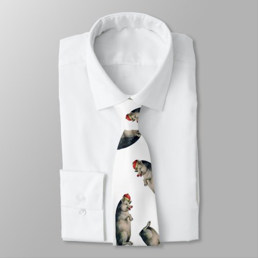 Necktie met Pig King-patroon - Funny Stropdas (Gebonden)