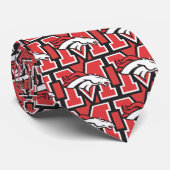 Necktie met rode achtergrond stropdas (Opgerold)