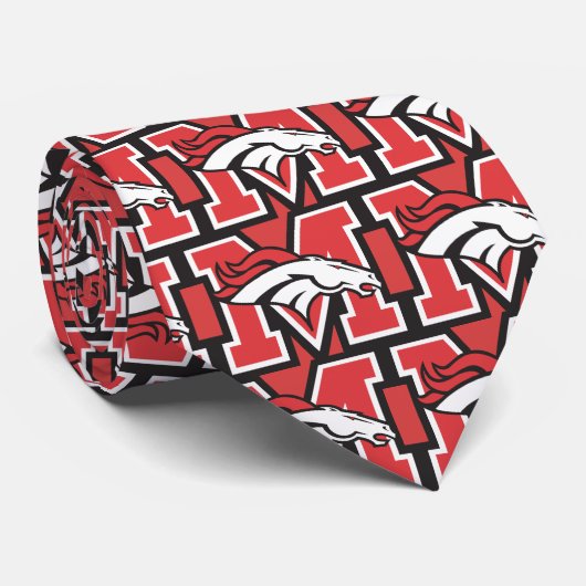 Necktie met rode achtergrond stropdas (Opgerold)