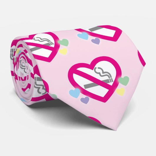 necktie_no smoking Heart Stropdas (Opgerold)