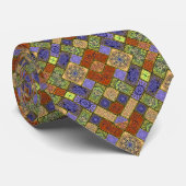 NECKTIE - Rood/Blauw/Groen & Meer - Kleurrijk Patr Stropdas (Opgerold)