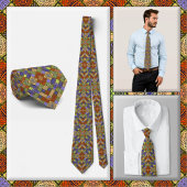 NECKTIE - Rood/Blauw/Groen & Meer - Kleurrijk Patr Stropdas