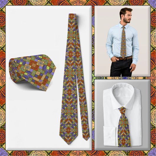 NECKTIE - Rood/Blauw/Groen & Meer - Kleurrijk Patr Stropdas