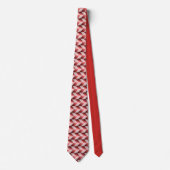 Necktie rood en wit geometrisch stropdas (Voorkant)