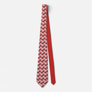Necktie rood en wit geometrisch stropdas